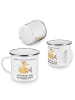 Mr. & Mrs. Panda Emaille Tasse Autorin Leidenschaft mit Spruch in Weiß