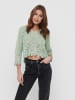 JACQUELINE de YONG Cropped 3/4 Arm Strick Pullover Spitzen Struktur JDYNEW in Mint