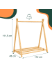 relaxdays Kinderkleiderständer in Natur - (B)112 x (H)111,5 x (T)48 cm