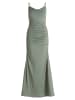 Vera Mont Abendkleid mit Wasserfallausschnitt in Dark Green/Grey