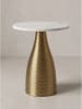 Beistelltisch indischer Marmor, für Wohnzimmer, Modern in Weiß-Gold