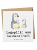 Mr. & Mrs. Panda Einladungskarte Logopädin Leidenschaft mit Spruch in Weiß
