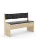 VCM  Holz Eckbank Sitzbank Bank Truhe Esal Breite 110cm in Anthrazit / Honig-Eiche