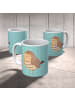 Mr. & Mrs. Panda Kindertasse Eule Zufrieden ohne Spruch in Türkis Pastell