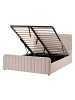 Beliani 2-tlg Doppelbett LUNAN in Beige/Schwarz