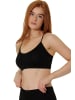 Yenita® Spaghetti Bustier 3er Set Seamless - Sport BH in schwarz