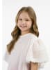 myMo KIDS Mädchen Bluse in Weiss Pinkorange Punkte