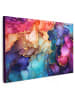 MuchoWow Leinwand Bilder Abstrakte Kunst bunt