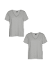 Vero Moda T-Shirt 2er-Set Basic V-Ausschnitt Top in Grau