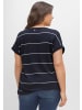 sheego T-Shirt in nachtblau-weiß