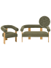 Beliani 2-tlg Sitzgruppe ILBRO in Grün/Braun