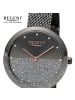 Regent Armbanduhr-Analog schwarz mittel (ca. 32mm) Regent Metallarmband