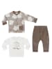 Jacky 3-tlg. Set Strickjacke, Langarmshirt in braun,weiss