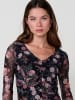 KOROSHI Langarm T-Shirt Damen Tüll in bunt