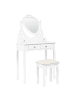 Beliani 2-tlg Schminktisch DIVA in Weiß/Beige