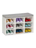 relaxdays Schuhbank in Weiß/ Grau - (B)80 x (H)49,5 x (T)31 cm