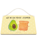 Mr. & Mrs. Panda Wandbild Holz Avocado Toast mit Spruch in Gelb Pastell