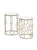 HOMCOM Couchtisch-Set-41L x 41B x 57H cm-Gold