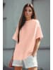 Reichstadt Damen Oversized T-Shirt Brand Stick in Old Pink