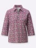 WITT WEIDEN Poloshirt in anthrazit-rosé-bedruckt