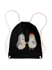 Mr. & Mrs. Panda Sportbeutel Pinguin Heirat ohne Spruch in Schwarz