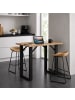 VCM  Holz Bartisch Stehtisch Tisch Tresen Xona 80x80 cm in Schwarz / Honig-Eiche