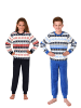 NORMANN Kinde langarm Schlafanzug Pyjama Bündchen Norweger Coralfleece - 76973 in blau