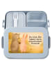 Mr. & Mrs. Panda Lunchbox Bär und Hase Umarmen Design mit Spruch in Blau Pastell