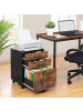 relaxdays Rollcontainer in Schwarz/ Braun - (B)40 x (H)57,5 x (T)40 cm