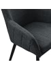 SalesFever Esszimmerstuhl mit Steppung Strukturstoff und schwarzem Gestell in Anthrazit