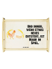 Mr. & Mrs. Panda Servier Tablett Huhn Stolz mit Spruch in Vintage