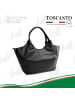 Toscanto Leder Handtasche, Schultertasche Toscanto Tasche schwarz ca. 47cm