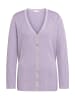 GOLDNER Kurzgröße:  Edle Strickjacke in Rippenstruktur in flieder