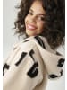 Aniston CASUAL Fleecejacke in sand-schwarz