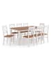 Feldmann-Wohnen Esszimmer-Set Belluno Elegante 9-tlg. Kiefer Weiß/Eiche geb. 150-197/93/75cm
