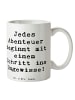 Mr. & Mrs. Panda Tasse Spruch Ungewissheit akzeptieren mit Spruch in Weiß