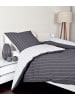 Janine Mako Soft Seersucker Sommer Bettwäsche - Streifen  titan in grau