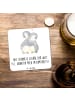 Mr. & Mrs. Panda Gläseruntersetzer Pinguine Kuscheln mit Spruch in Weiß