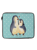 Mr. & Mrs. Panda Notebook Tasche Pinguin umarmen ohne Spruch in Türkis Pastell