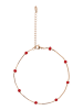 faina Women Ankle Bracelet in Rose Gold Red