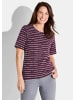 GOLDNER Shirt Shirt in beere / grau / gestreift