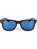 styleBREAKER Nerd Sonnenbrille in Schwarz / Blau verspiegelt