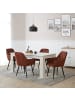 Homestyle4u Polsterstuhl 2er Set mit Armlehne in Braun