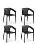 Homestyle4u Küchenstuhl 4er Set in Schwarz