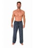 NORMANN Schlafanzug Pyjama Hose lang kariert Baumwolle - 79853 in grau