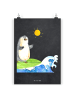Mr. & Mrs. Panda Poster Pinguin Surfer ohne Spruch in Kreidetafel