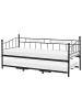 Beliani Tagesbett LOUANNEC in Schwarz - (W) 99 x (H) 96 x (L) 215 cm