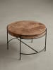 KADIMA DESIGN Industrial-Stil Couchtisch aus Akazienholz, 62x40x62 cm, Metallgestell