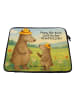 Mr. & Mrs. Panda Laptop Tasche Bären mit Hut Design mit Spruch in Weiß