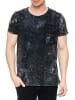 Rusty Neal Washed Biker T-Shirt mit Front & Back Prints in Anthrazit